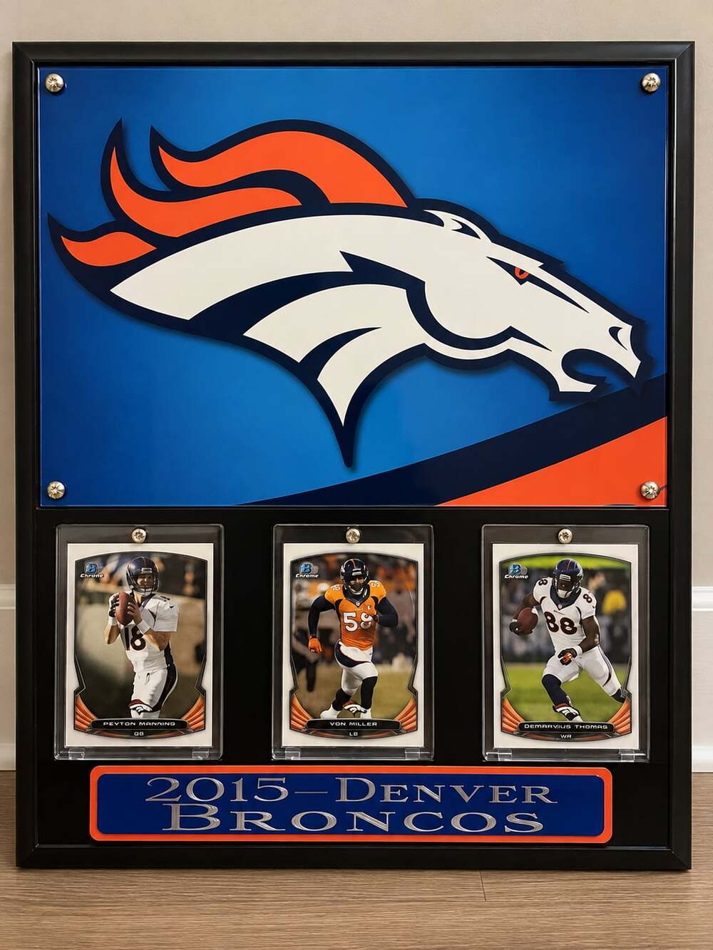 Denver Broncos 2015 Team Logo & Player Cards Framed Sports Memorabilia